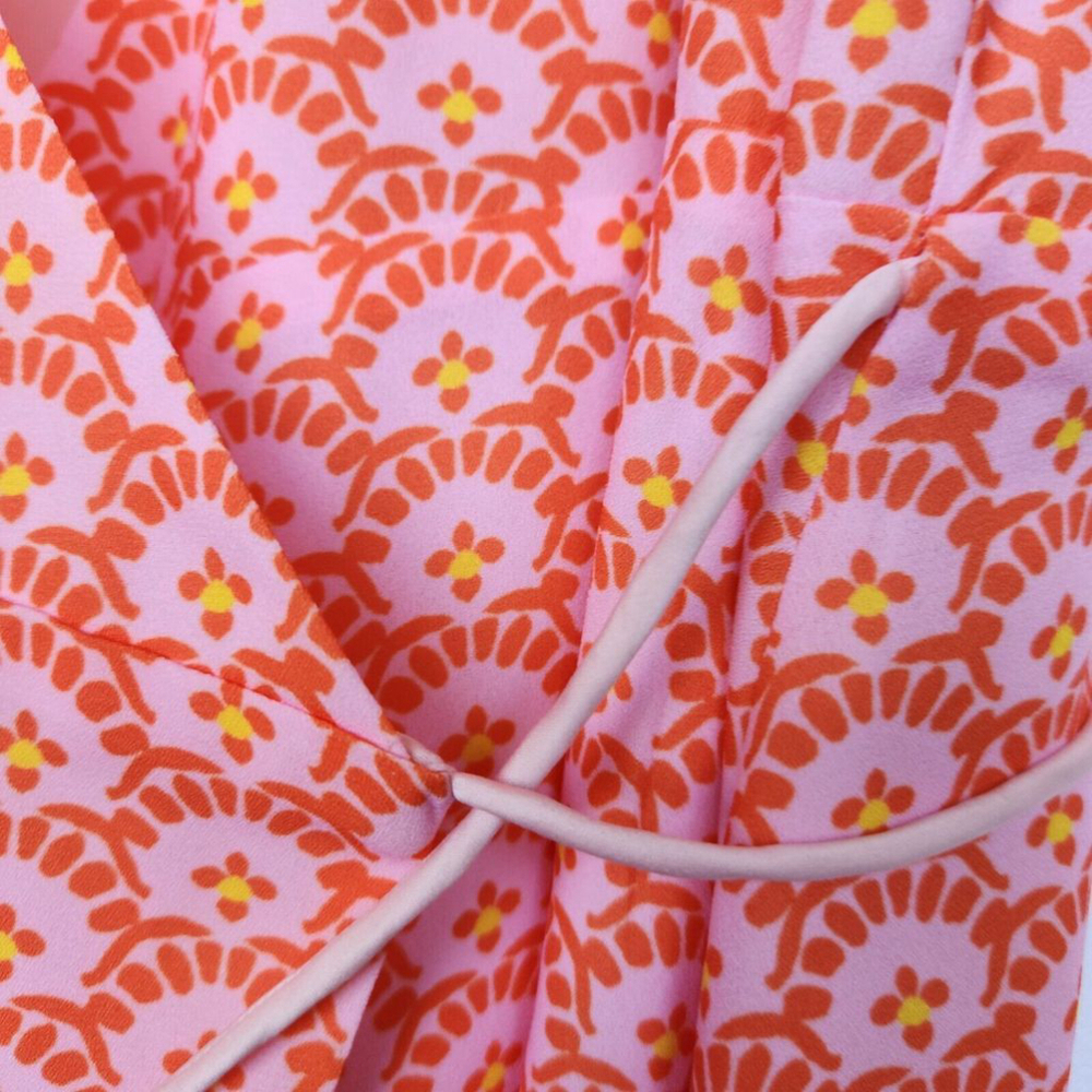 Alice + Olivia Sandra Floral Wrap Mini Dress Stamp English Rose 4 Beachwear - Picture 9 of 10